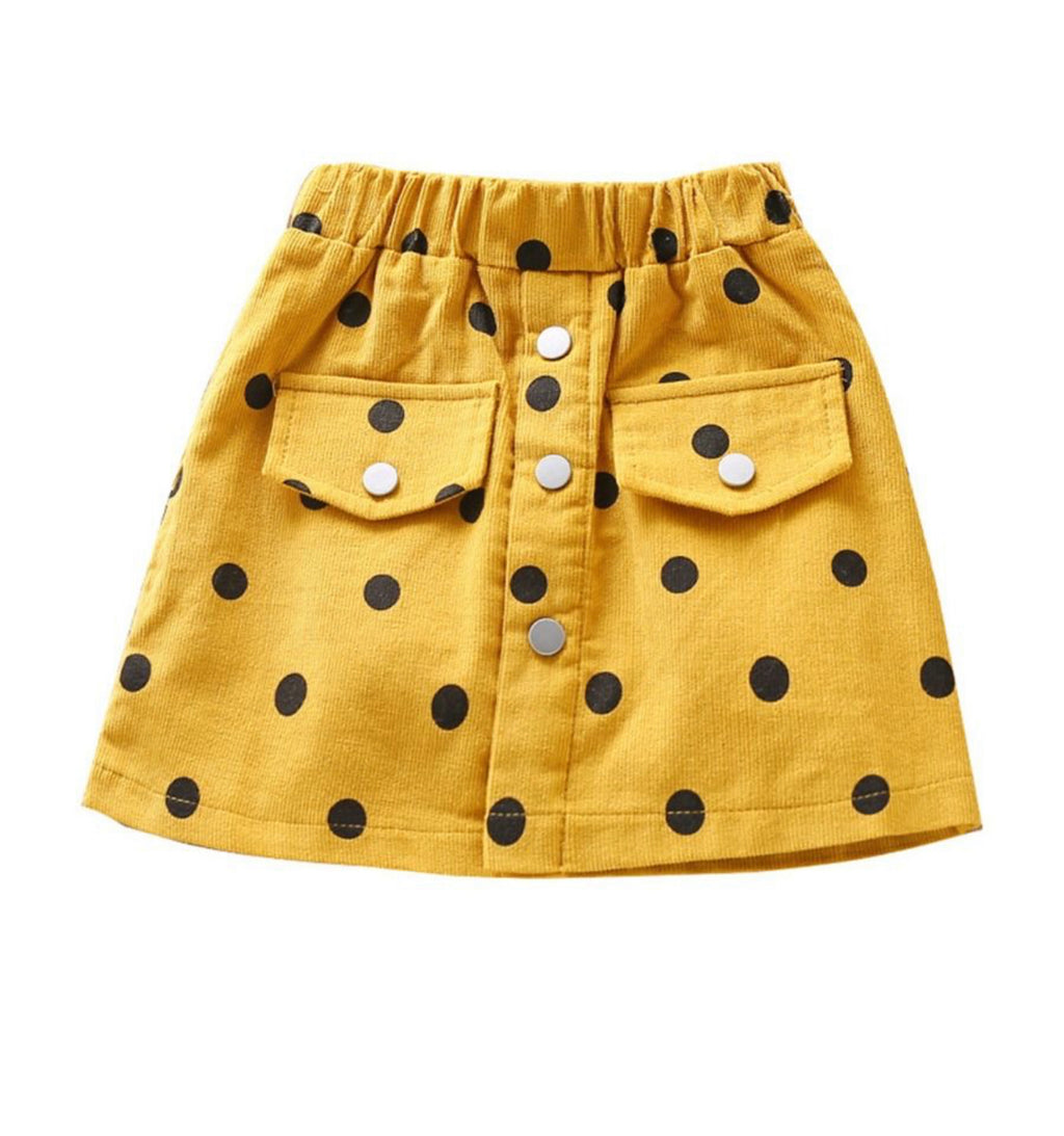 Polka Dot Button Skirt