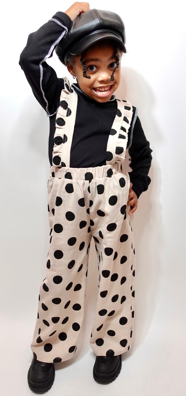 Polka Dot Suspender Pants