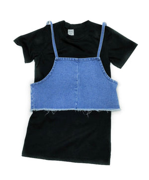 Tee Dress w/ Denim Camisole