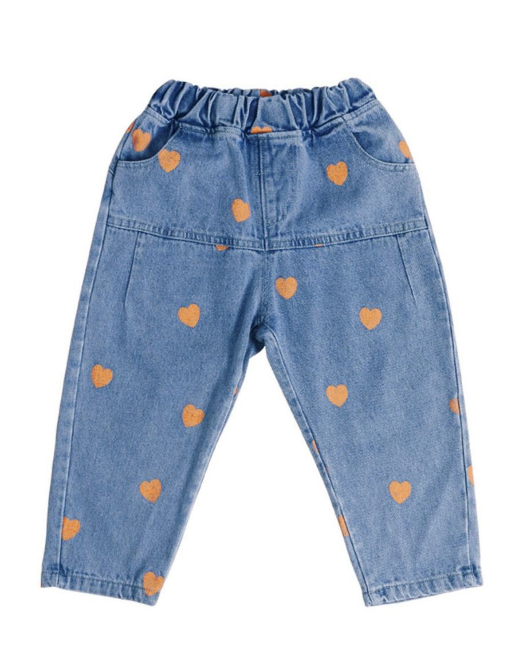 Heart Elastic Waist Jeans