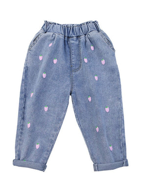 Strawberry Elastic Waist Jeans