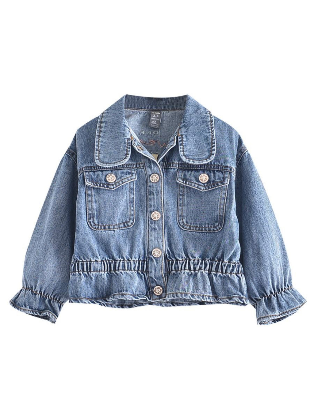 Ruffle Hem Denim Jacket