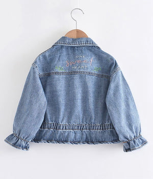 Ruffle Hem Denim Jacket