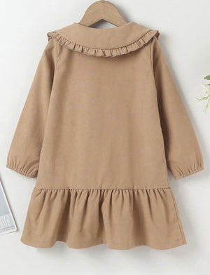 Doll Collar Khaki Dress